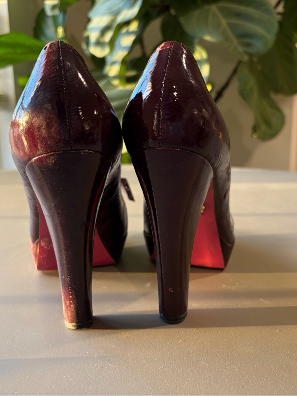 Betsey Johnson Plum Patent Bow Pumps with Gold Bead Detail - Picture 5 of 8